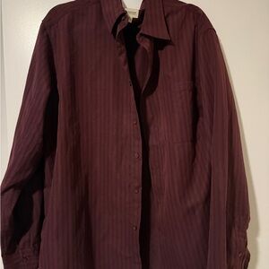 Men's Burgundy Striped Shirt